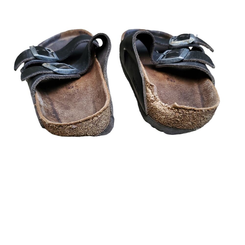 Birkenstock Arizona Sandals Black Leather Well Worn Sz EU 37 - Picture 7 of 10